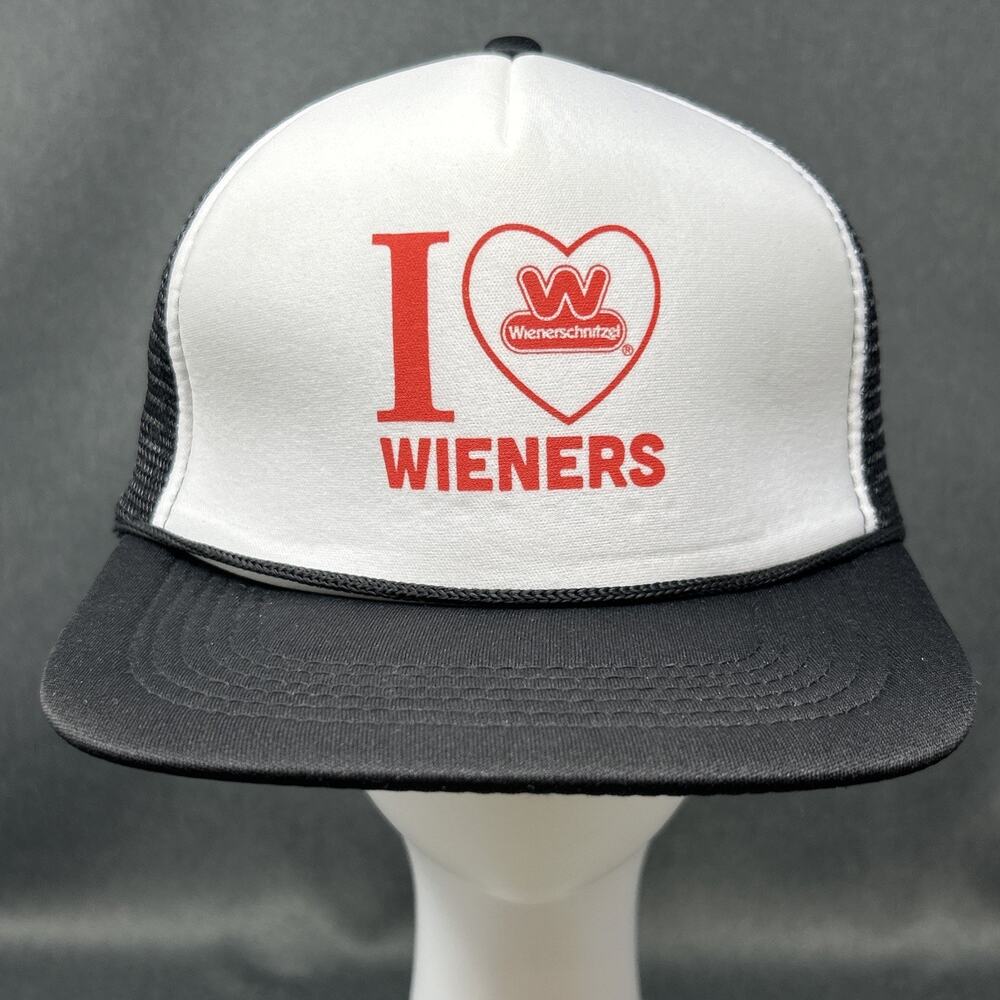 Wienerschnitzel I Heart Wieners Trucker Hat Love Snapback Cap Retro One Size Fun